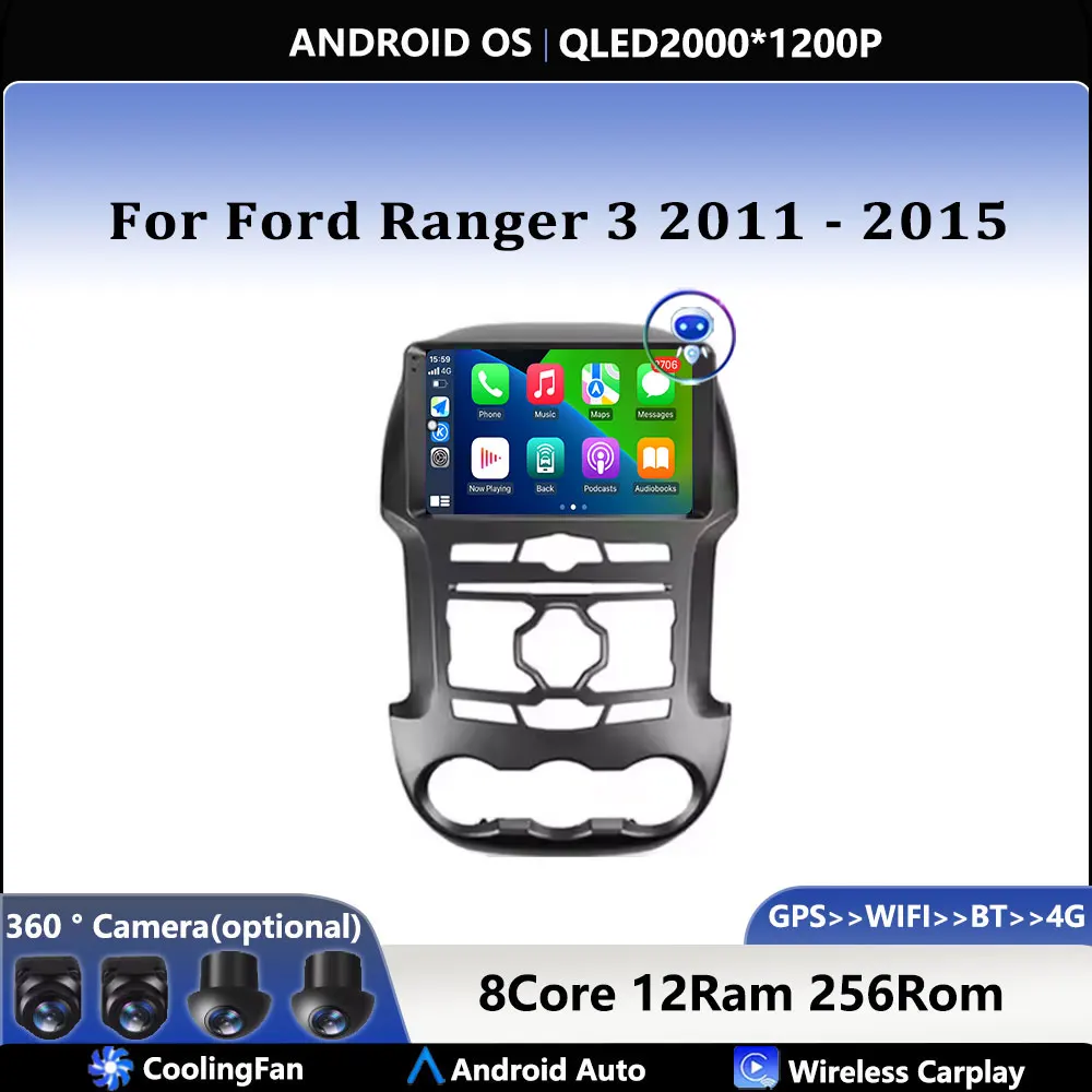 

Dla Ford Ranger 3 2011 2012 2013 2014 2015 Android Carplay Auto Radio samochodowe Nawigacja GPS Multimedialny odtwarzacz wideo DSP 4G AMI