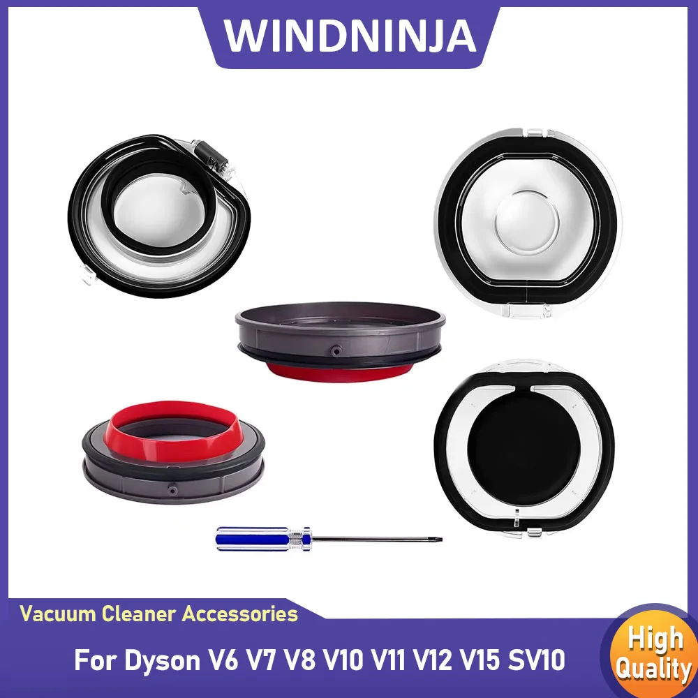 Für Staubbehälter oben fester Staubbecher Ersatz-Dichtungsring und Basisdeckel für Dyson V6 V7 V8 V10 V11 V12 V15 SV10 Staubsauger