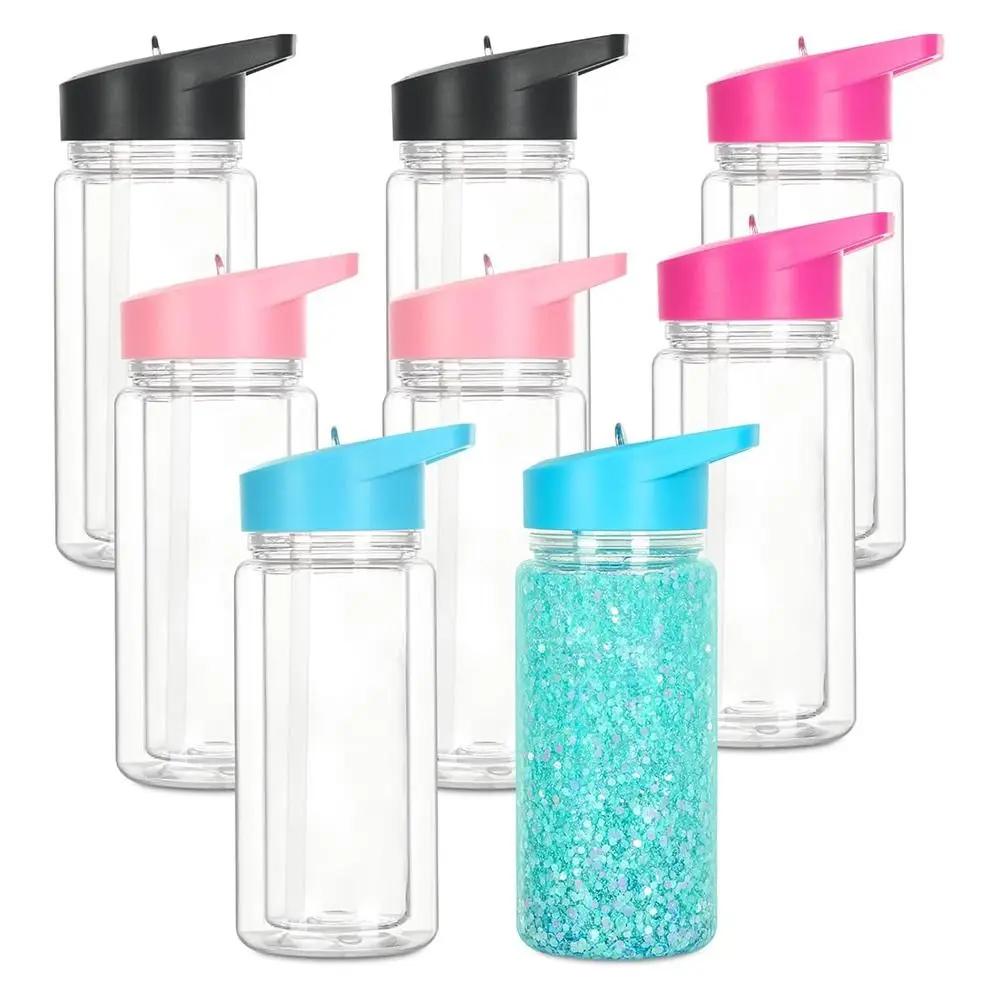 NUEVO Vaso Tumbler con Diseño de Globo de Nieve de 300ml, Resistente a Roturas, Reutilizable, Tipo Mason Jar, Doble Capa, Preperforado, Botella de Agua, Regalo DIY