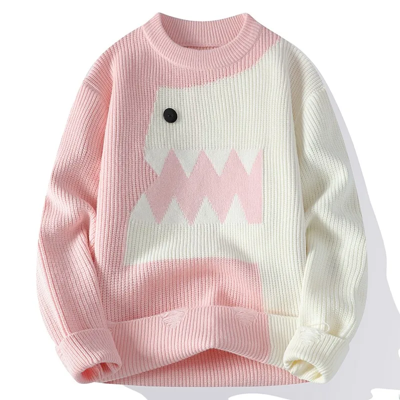 Drachen Graffiti Farbe blockiert Mode Gestrickte Pullover männer Strickwaren Warme Pullover Hohe Qualität Herren Casual Lose Männliche Jumper
