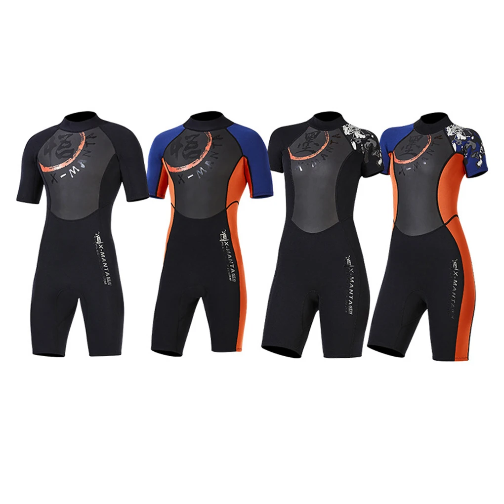 

3MM Wetsuits One-piece Diving Suit with Back zipper Couple’s Keep Warm Swimsuit Jumpsuit Surf Suit Women’s orange XS