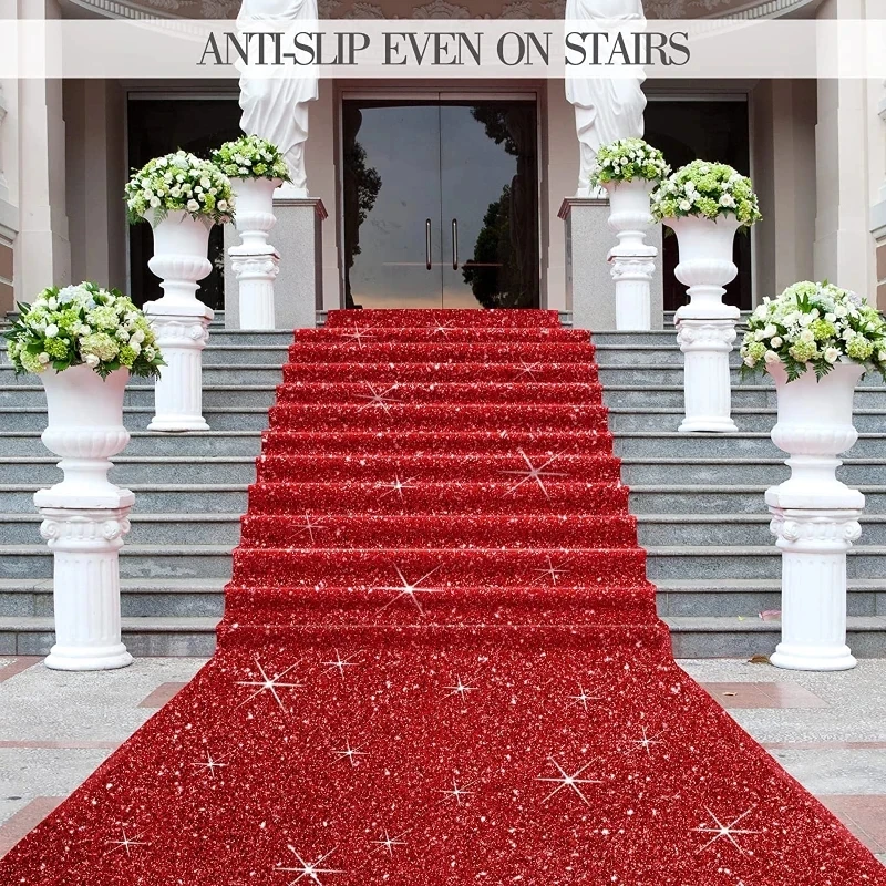 1m /1.5m Wedding Party Aisle Runway Large Size Flash Carpet, Non-woven Carpet Indoor And Outdoor Floor Ceremony Party Decoration