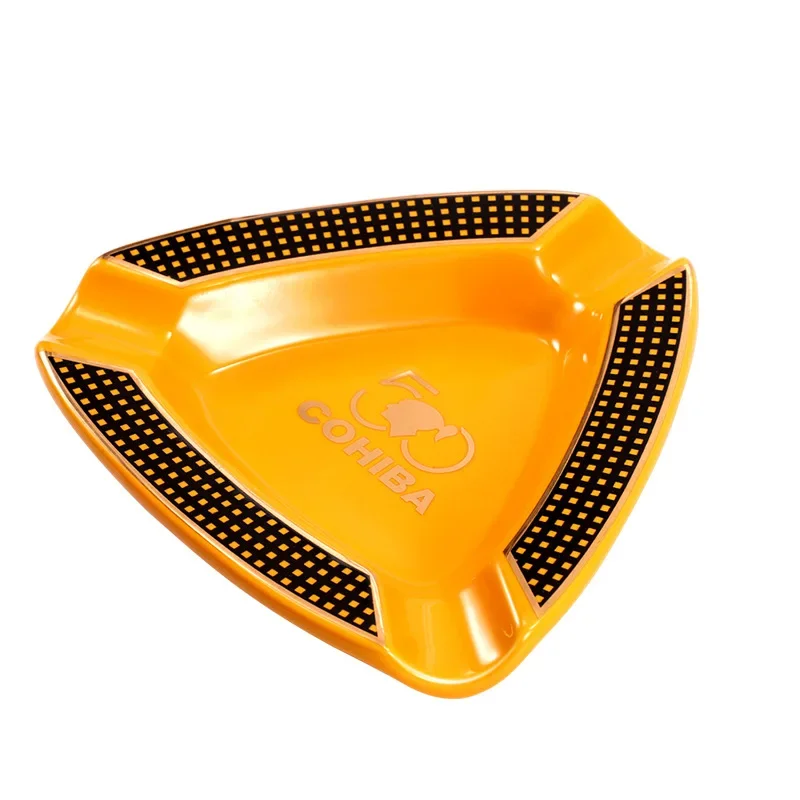 1pc de alta qualidade gadgets charuto casa cinzeiro portátil cerâmica 3 sulco charutos cinzeiro tabaco cigarro cinzeiros titular