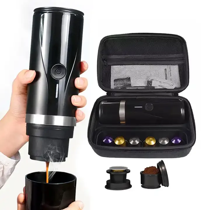 Portable Coffee Maker Portable Pod Coffee Maker Mini Automatic Espresso Handpress Pod Portable Coffee Machine Usb Aluminum OEM