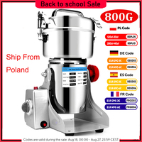 Parts Free Big Capacity 800G 3000W Herb Grinder Coffee Machine Grain Spices Mill Medicine Wheat Mixer Dry Food Grinder