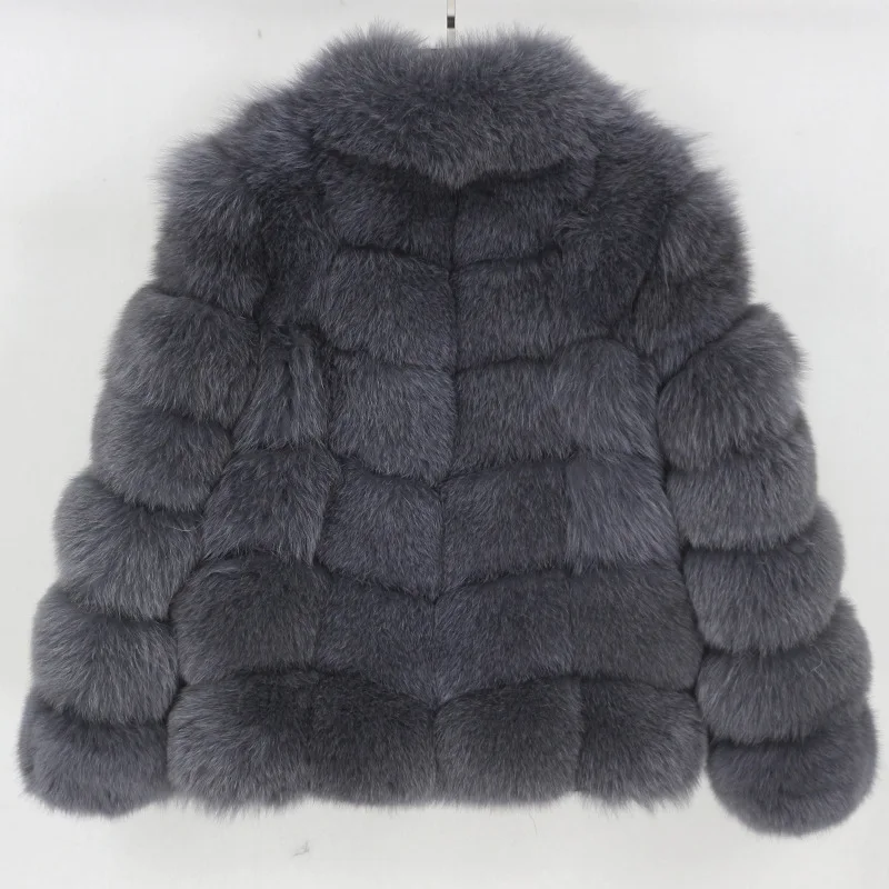 

Winter New Women's Fur Fashion Stand Neck Thickened and Warm True Fox Fur Coat for Women 2024