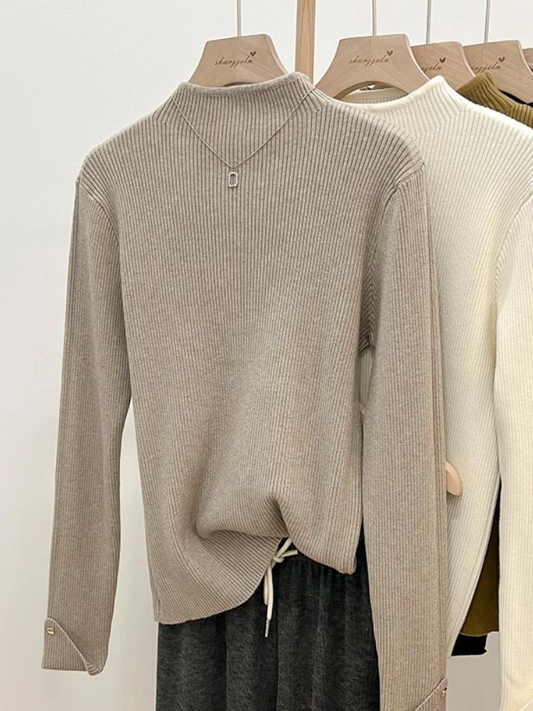 

Korean Style Simple Base Layer Top High Quality Soft Turtleneck Sweater Autumn Winter 2025 Warm Versatile Pullovers