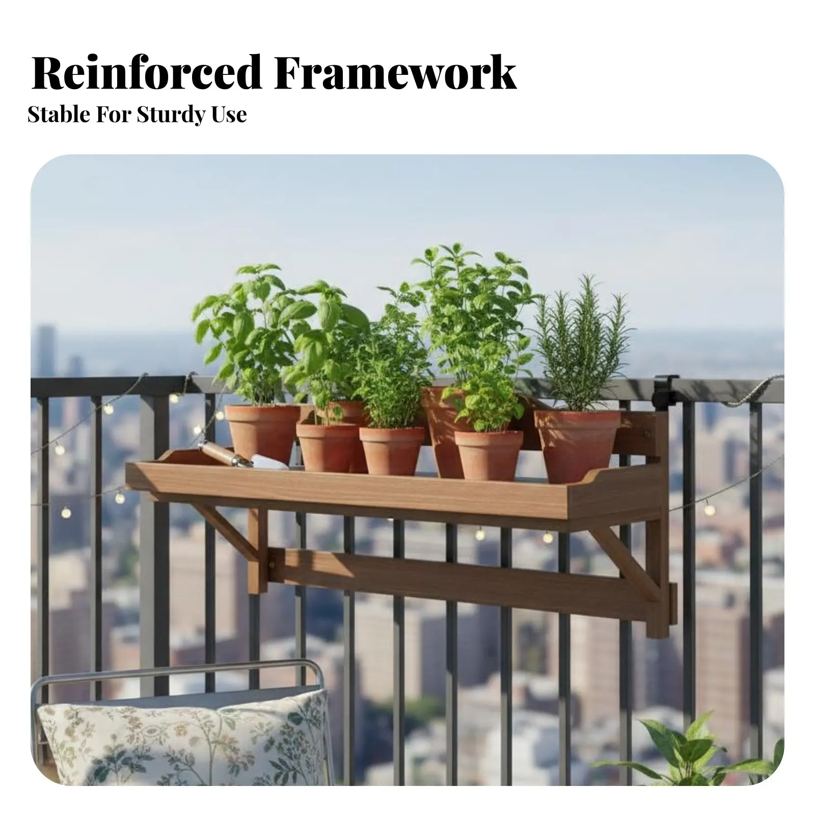 Foldable aperturesill Flower Shelf Space-Saving Plant Display Adjustable hangers Multifunctional for Gardeners, Home Decorators view 3