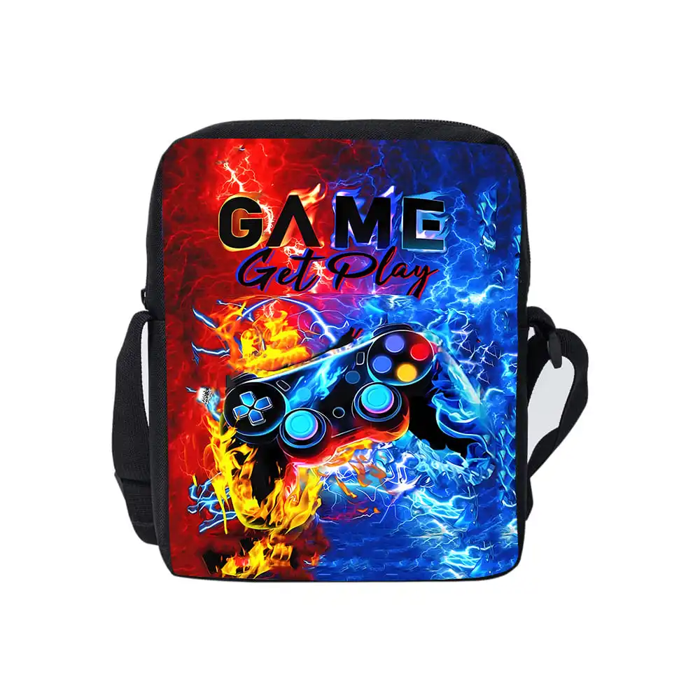 حقيبة ساعي يومية رائعة من جانب واحد للوحة الألعاب للأولاد والبنات، أفضل الهدايا، حقيبة كروس كاجوال ثلاثية الأبعاد كارتونية #5