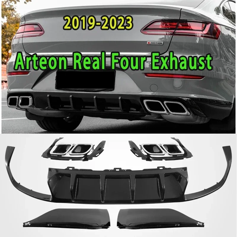 

New！ For VW Arteon Four Exhaust Stainless Steel Exhaust 2018 2019 2021 2022 2023 Arteon Rline Rear Spoiler Body Kit Car Accesso