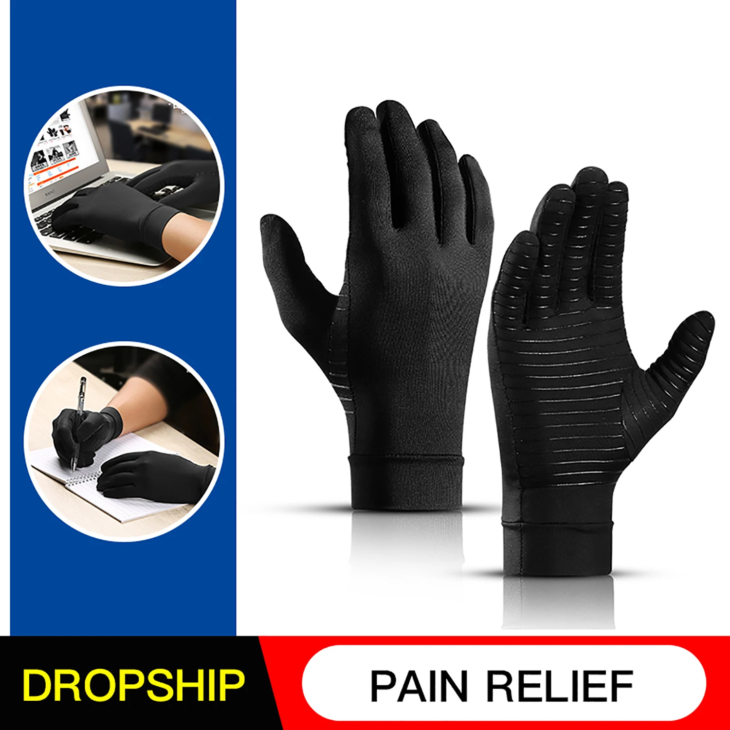 圧縮関節炎手袋 ハーフフィンガー リリーフ 銅イオン繊維 圧力保護手袋 関節リハビリテーションケアトレーニング