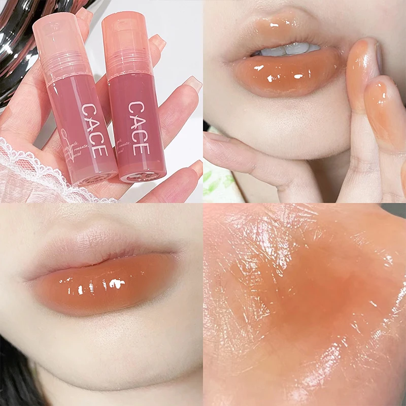 

Watery Mirror Lip Glaze Non-Stick Cup Long Lasting Fruit Juice Lip Gloss Makeup Transparent Glass Lip Oil Plumper Lips Cosmetics