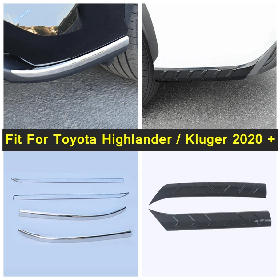 

Car Front Rear Bumper Protector Corner Guard Anti-collision Stripes Cover Trim ABS Accessories For Toyota Highlander 2020 - 2023