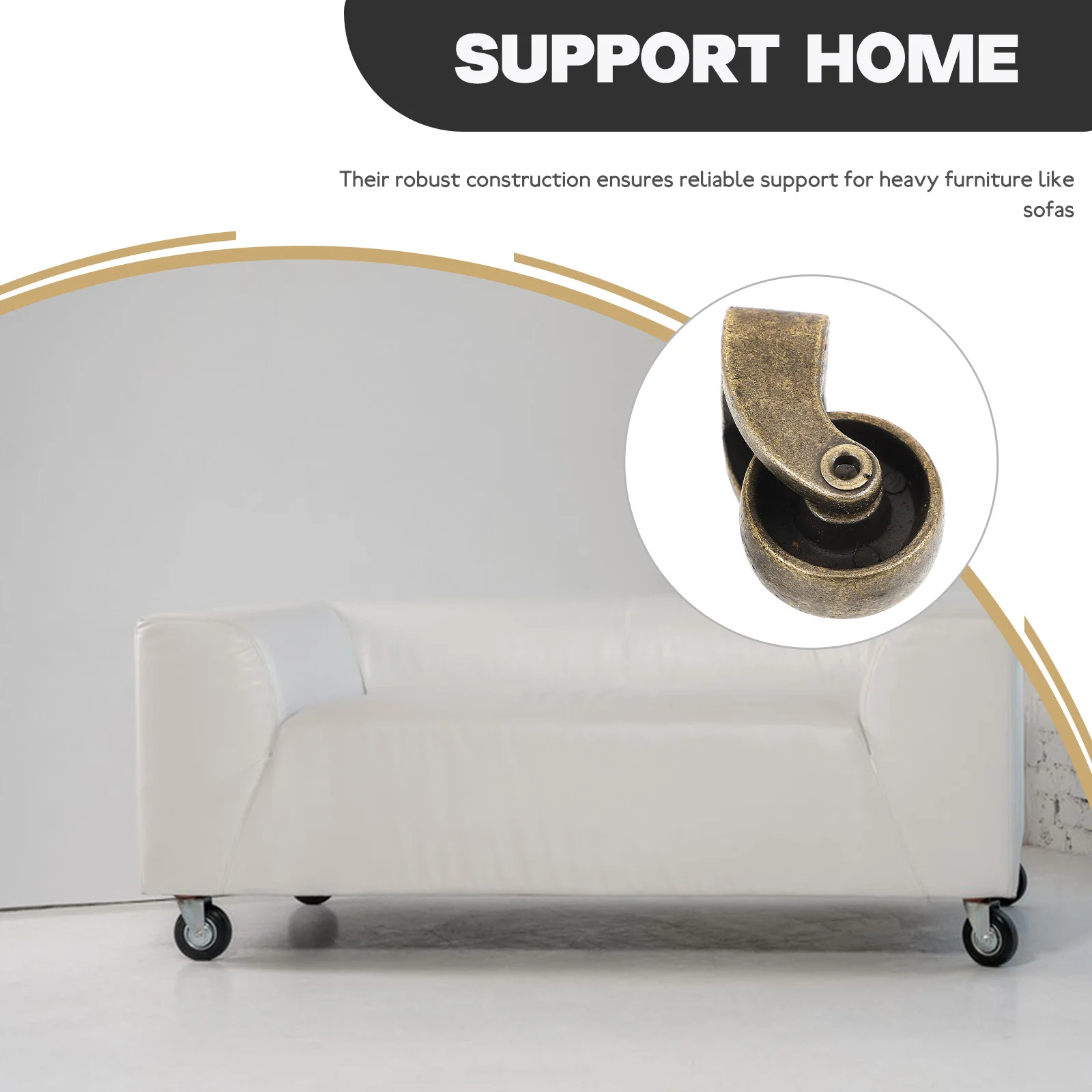 

Universal Zinc Alloy Sofa Casters Heavy Duty Smooth Rolling Furniture Legs Mini Caster Wheel Quiet Environments Couch