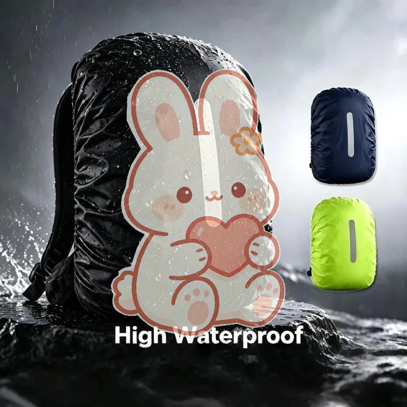 Reflective Waterproof Backpack Cover 15-65L Adjustable Universal Fit Rain Protector for Hiking Camping Cycling Outdoor Sports T