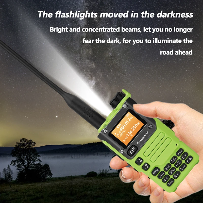 Quansheng UV-K6 Walkie Talkie 5W Green 50-600MHz Full Band Receiving Air Band Type-C  Scrambler NOAA Wireless Frequency CB Radio