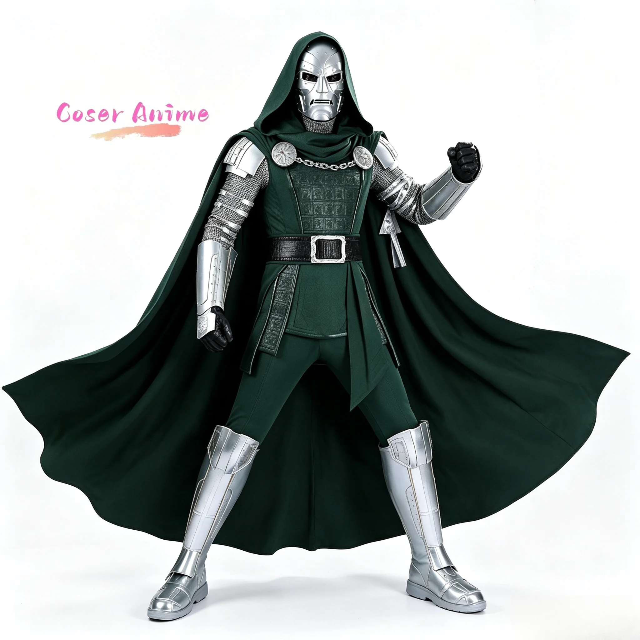 Victor Werner von Doom Doctor Doom Cosplay-Kostüm Uniform für Halloween, Karneval, Party, Weihnachten, Rollenspiel-Kleidung