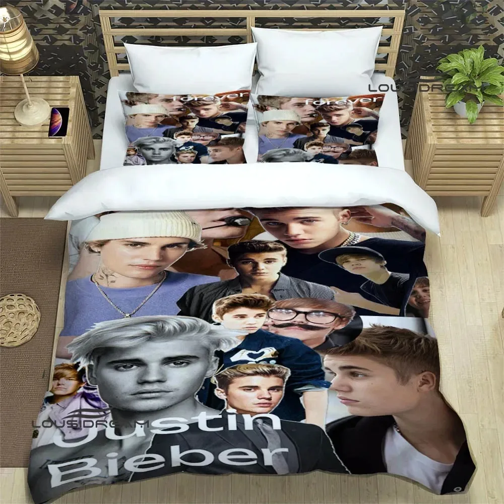 Star Justin Bieber Printed Bedding Sets exquisite bed supplies set duvet cover comforter set bedding set luxury birthday gift