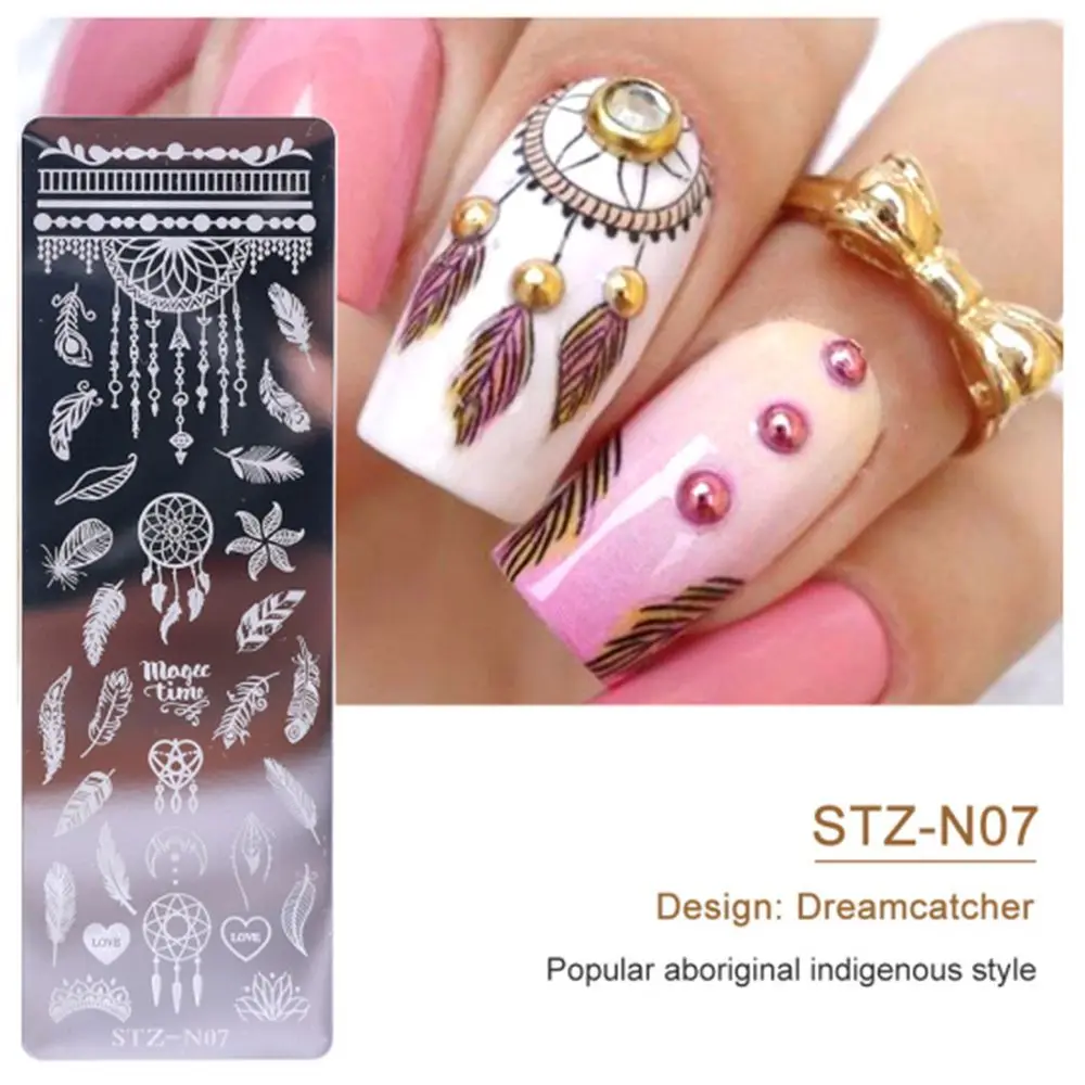 

Plate Stamp Stamping Image Plate Tool Geometry Flower Leaf Designs Nail Stamping Templates Nail Gel Print Snowflake Christmas