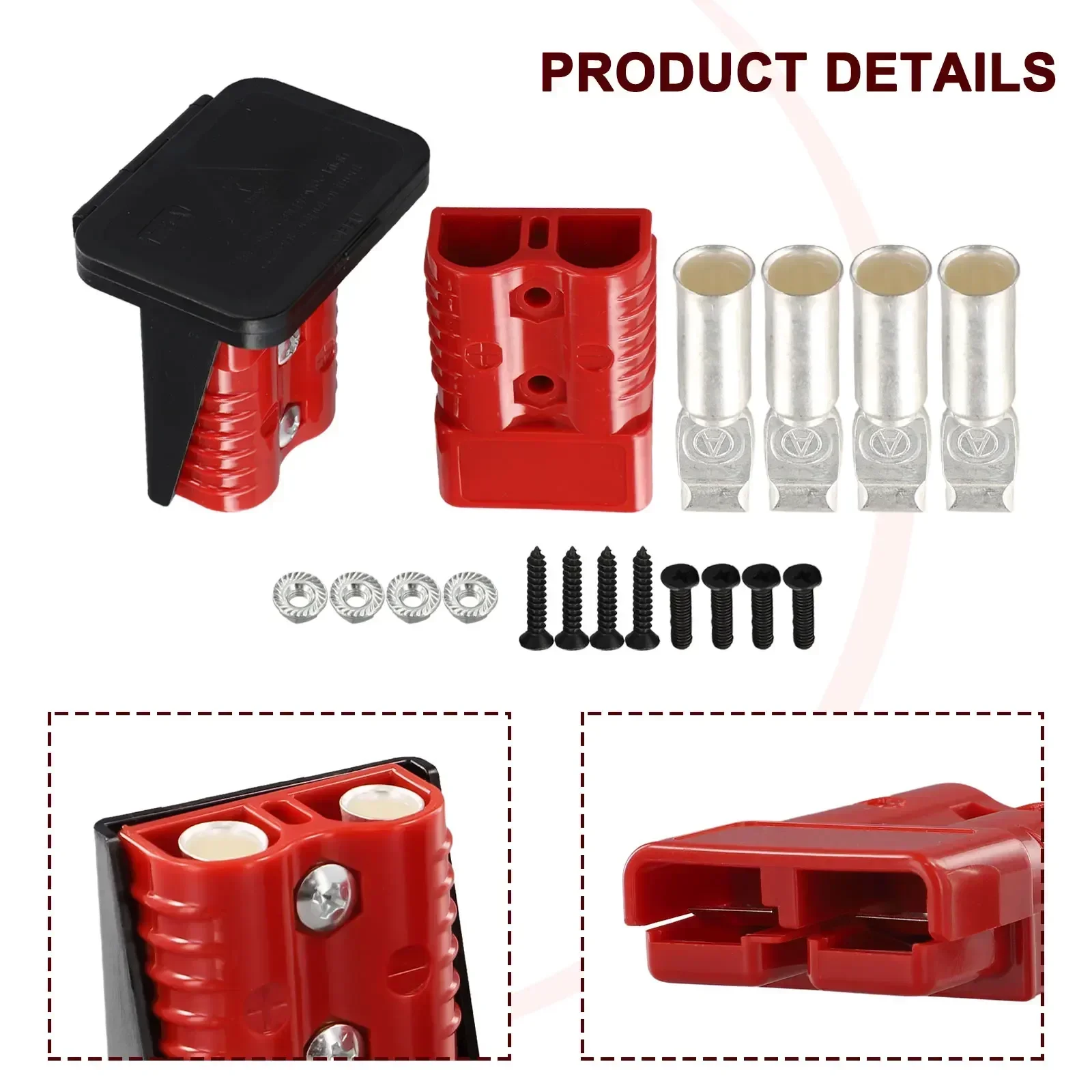 2 Set 175A For Anderson Plug Connector Flush Mount Bracket Panel Cover For Caravan 600V For 0-4AWG Automobile Tools