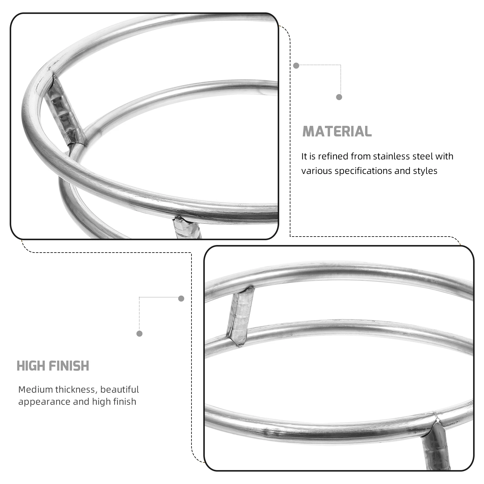 

26Cm Round Pot Rack Double-Layered Wok Stand Heavy Duty Stove Ring For Electric Stove Non-Slip Base Cookware Holder Kitchen