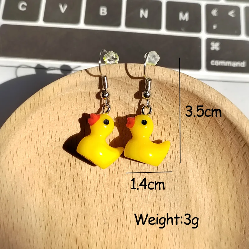 6/10/20pairs الراتنج الأصفر بطة إسقاط أقراط للنساء صديق الإبداعية مضحك لطيف الحيوان الحيوانات الأليفة قلادة قطرات الأذن المجوهرات بالجملة #6