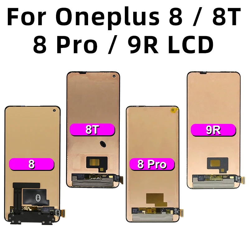 Wybór amolowany dla OnePlus 7 7T wyświetlacz LCD dla 1 + 5 5T 6 6T ekran dotykowy dla 7 7T Pro 8T 9R LCD HD1901 wymiana części