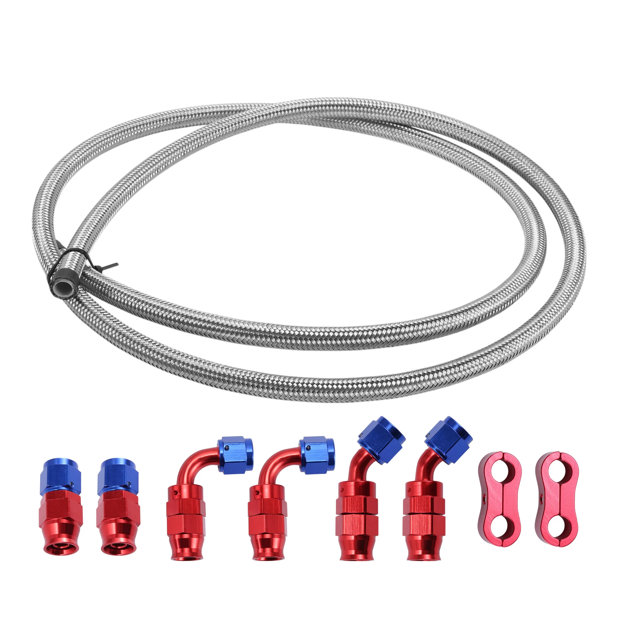 

UXCELL AN4 Fuel Line Kit 5.01ft Hose Automotive Fuel Hose with Adapters 5mm(ID)