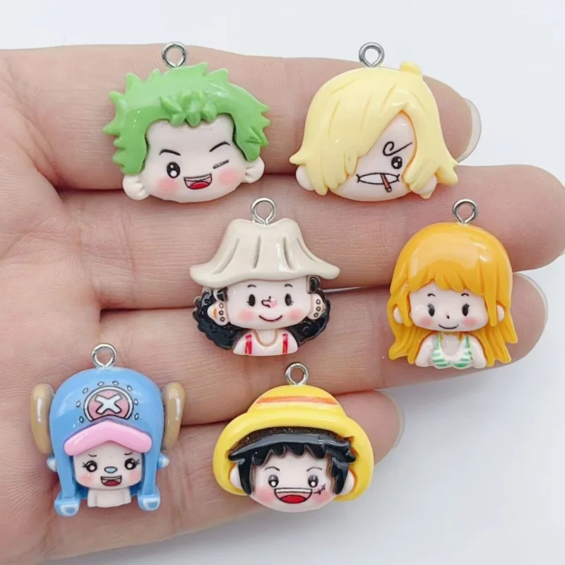 10 pieces of cartoon character resin pendant earrings keychains necklaces DIY jewelry accessories wholesale