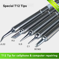 Professional T12 Soldering Welding Tip Set: BCM2/ILS/KU/C1/JL02 for Phone & PCB Repair, Fast Heating Long Life Tools Accessories