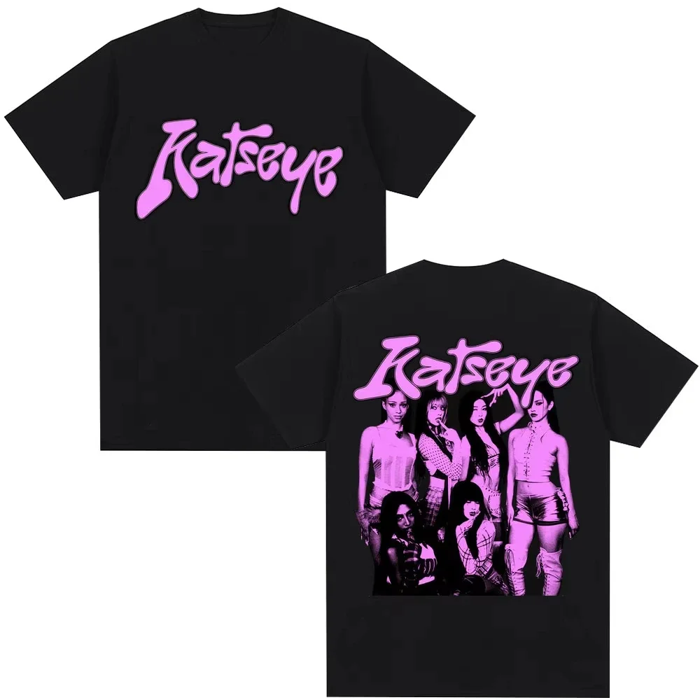 

Kpop Katseye Member Classic Graphic T Shirt Korean Fashion Pop Music Aesthetic T-shirt Men Women Cotton Loose Tshirts Streetwear