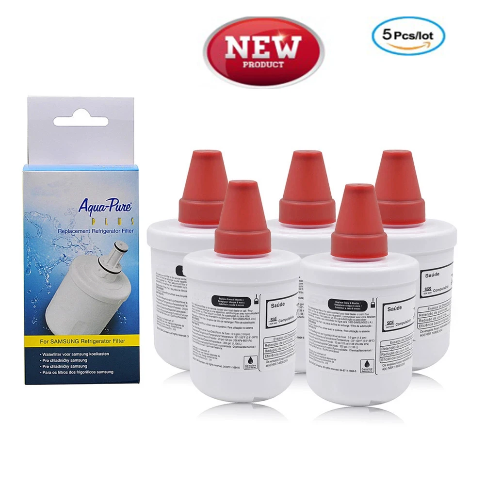 Совместим с фильтром для воды в холодильнике Samsung DA29-00003G, Aqua-Pure Plus DA29-00003B, HAFCU1, DA29-00003A, 5 фильтров.