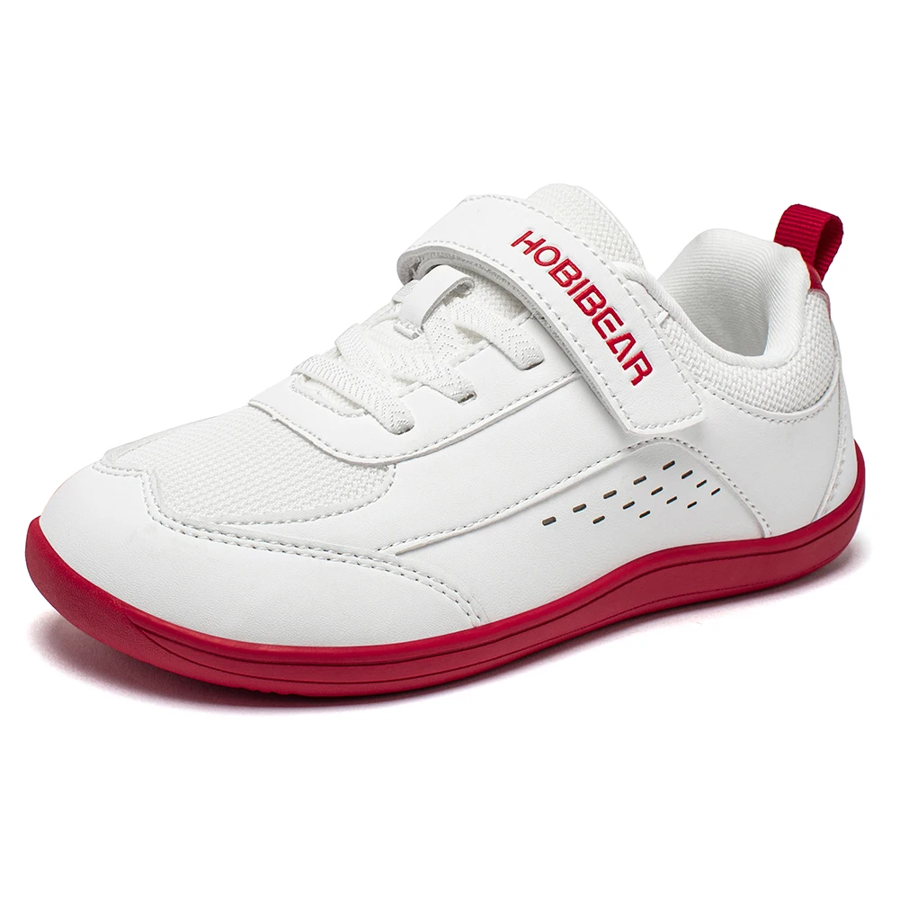 HOBIBEAR Kinder-Schuhe mit breiter Zehenpartie, großes Kind, Barfuß-Hakenschlaufe, minimalistische Turnschuhe, Kunstleder-Mesh-Schuhe – Detail 16