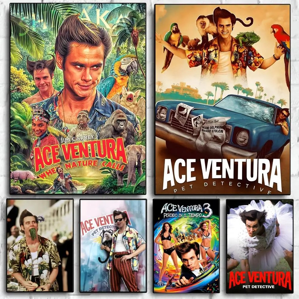 Hot Movie A-Ace Ventura Poster Self Adhesive Wall Art Decor for Bedroom Living Room Office Home Decor Gift