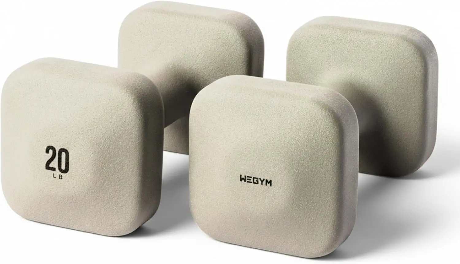 SafeGrip Square Dumbbells with Anti Slip Handles, Aesthetic Free Weights for Home Workouts, Stable