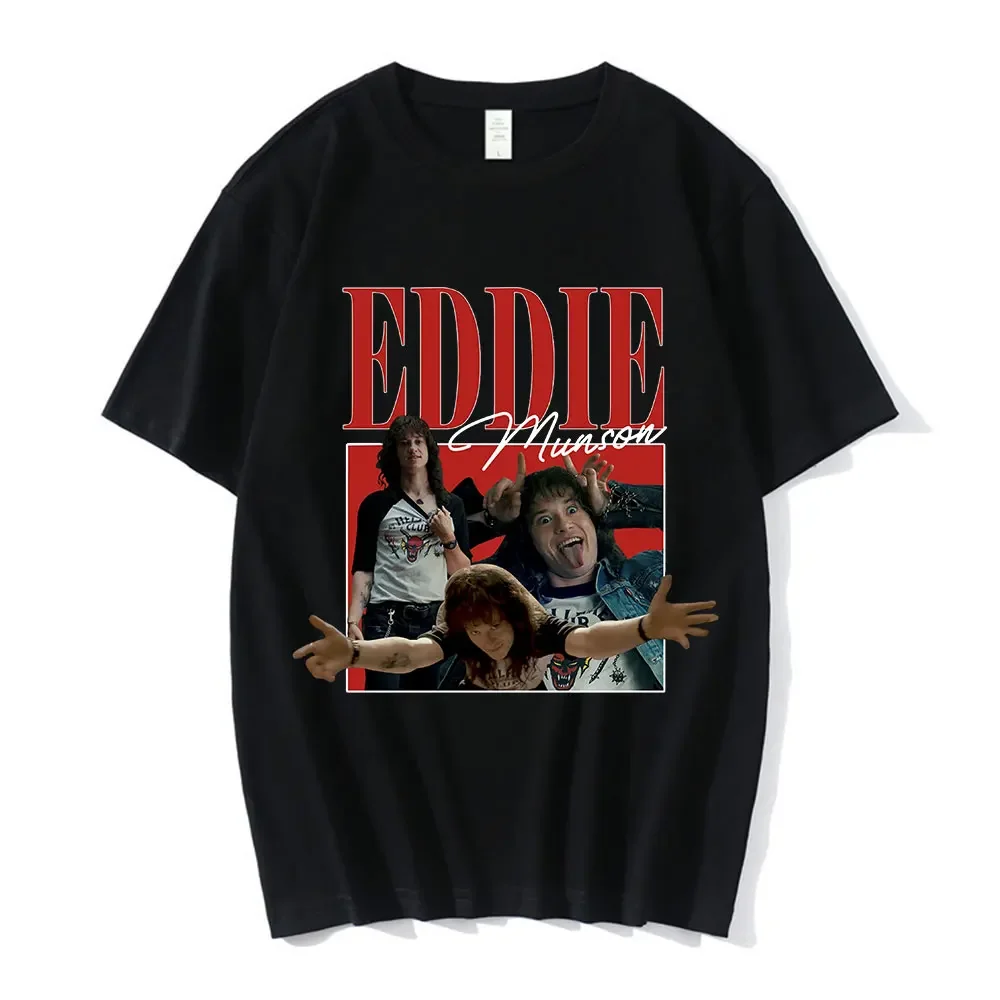 Eddie Munson T-shirts Men's Harajuku Graphics Print T-shirt Short Sleeve Oversize Streetwear Unisex Cotton Casual T Shirt