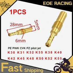 M6 x 0.75mm 1 PCS Motorcycle Carburetor Slow Jet Pilot Jet For KEIHIN PWK PE FCR KOSO OKO Injector Nozzle Jets #30-55