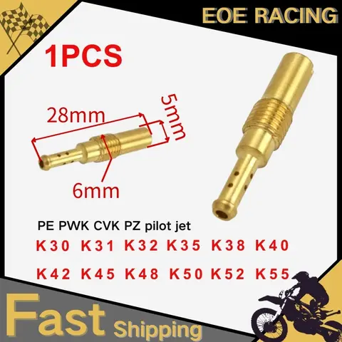 1 PCS M6 x 0.75mm For KEIHIN PWK PE FCR KOSO OKO Injector Nozzle Jets #30-55 Motorcycle Carburetor Slow Jet Pilot Jet