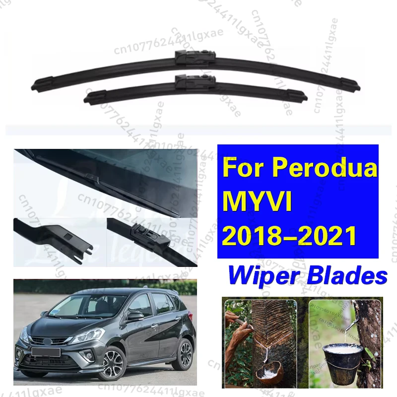 

For Perodua MYVI 2018 2019 2020 2021 Front Wiper Blades Brushes Windscreen Windshield Window Cutter Car Accessories 22"+16"