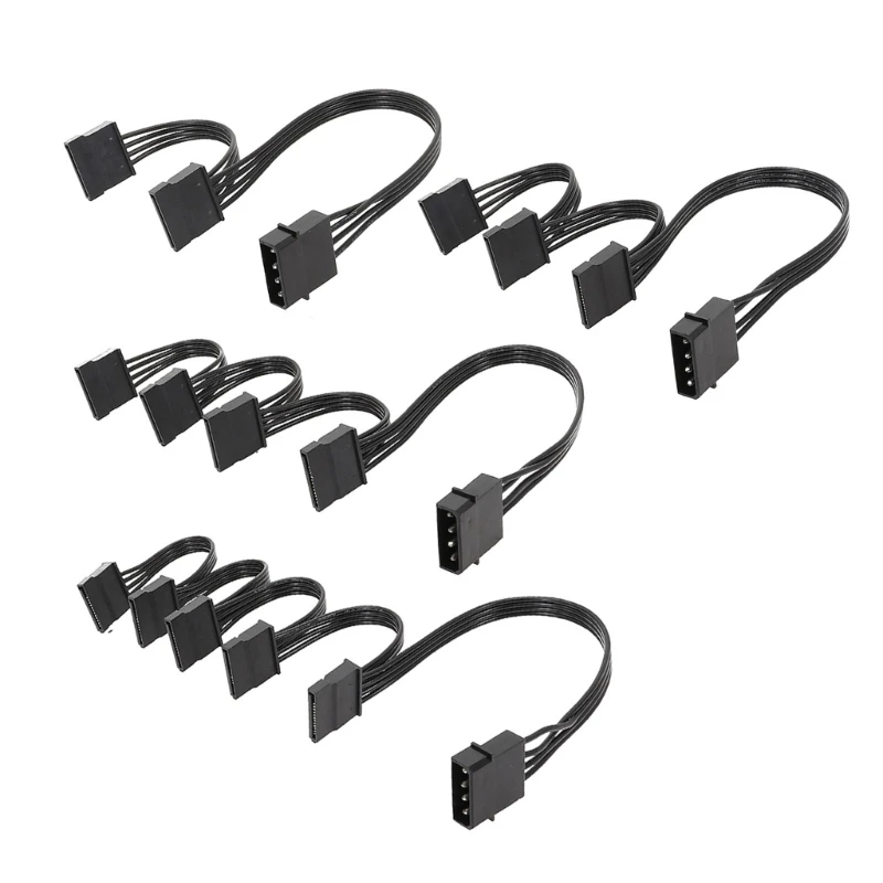 

Big 4pin to 2/3/4/5 SATA 15Pin Power Extension Cable IDE Transfer to SATA Power Adapter Cable Dropship