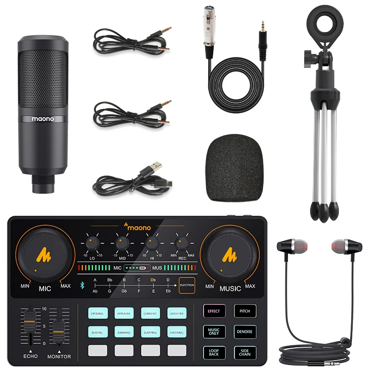 MaonoCaster AM200-S1 Audio-Interface Podcast-Studio Soundkarten-Set mit Mikrofon für Live-Streaming, Aufnahmen, YouTube, PC/Handy – Detail 9