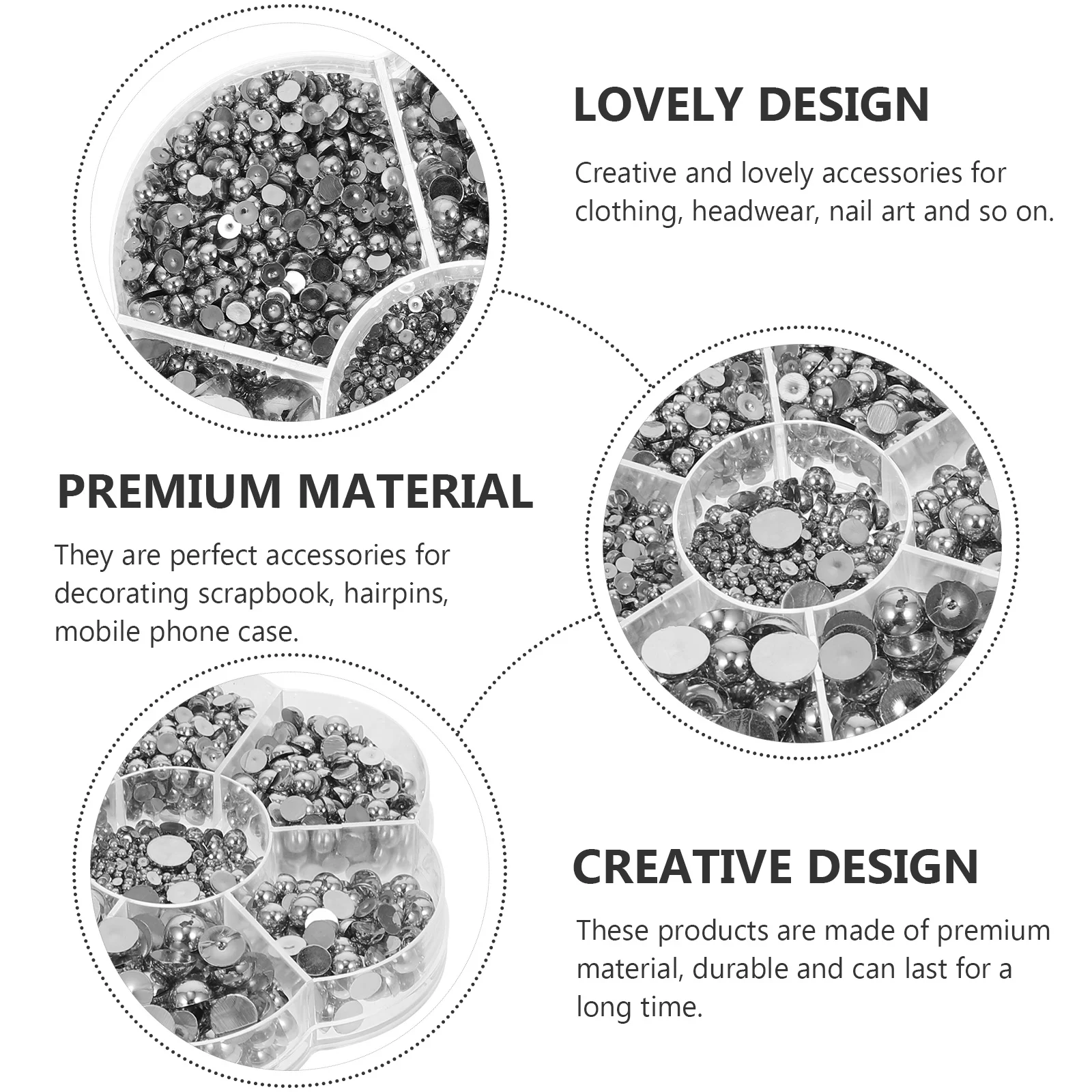 

Semicircle Shape Resin Charm DIY Accessories Creative Craft Ornament Clothing Headwear Nail Art Phone Case Decor