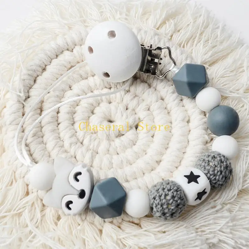 E7ce Baby Pacifier Clip Nursing Holder ผู้ถือซิลิโคนลูกปัด Teether Chain คลิป Diy Dummy หัวนม