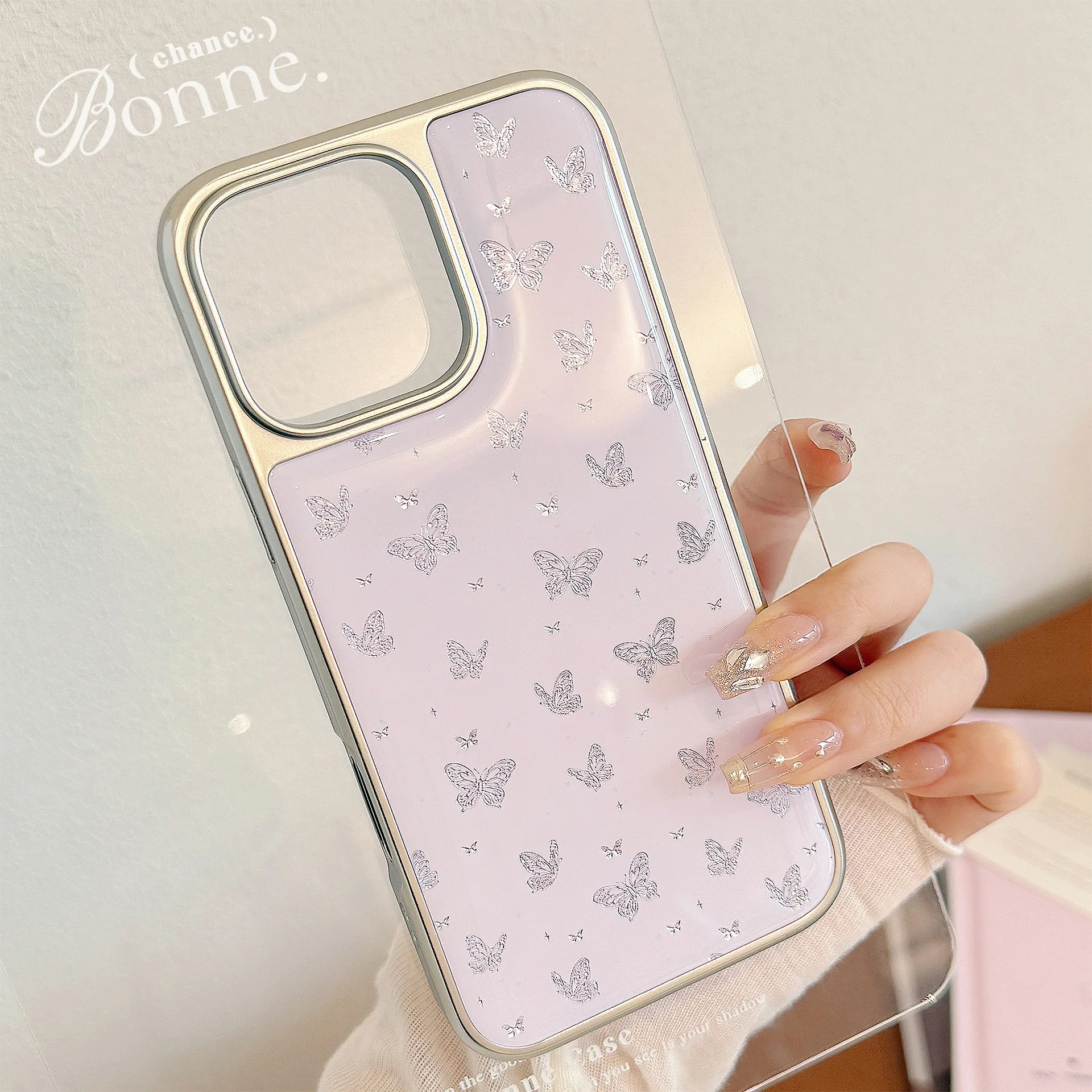 Luxury Purple Full Screen Butterfly Drop Glue Plating Phone Case For iPhone 17 Air 16 15 14 13 12 Pro Max Shockproof Hard Cover