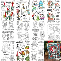 Christmas Gnomes Winter Penguins Boys and girls Clear Stamps and Dies for DIY Scrapbooking Photo Album Card Crafts Supplies