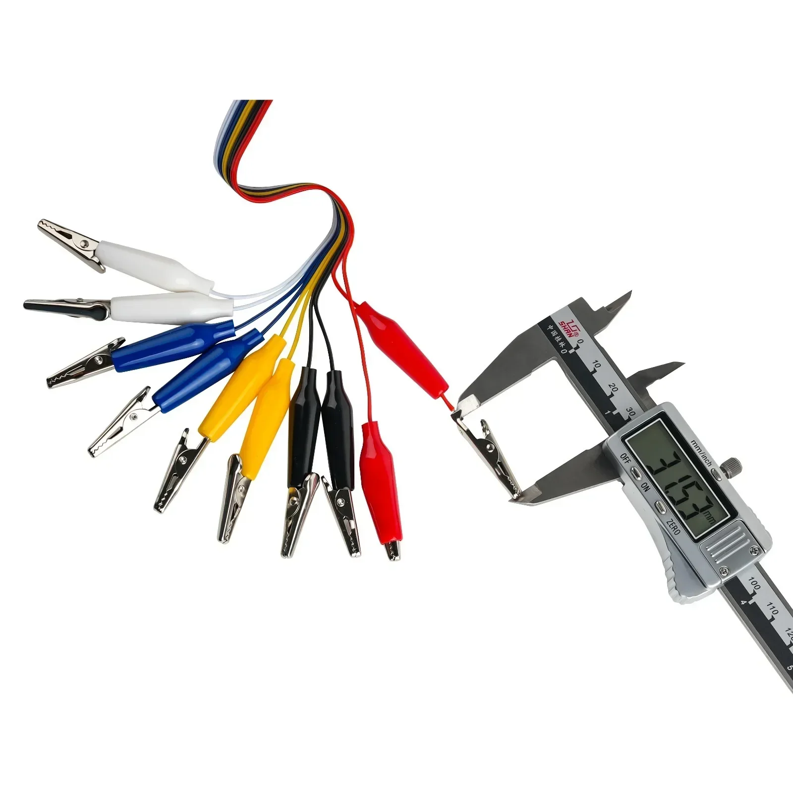 

10 шт. кабелей-перемычек Dupont (20 см) с зажимами типа «крокодил» на штыревые разъемы для макетных плат, электронные тестовые провода