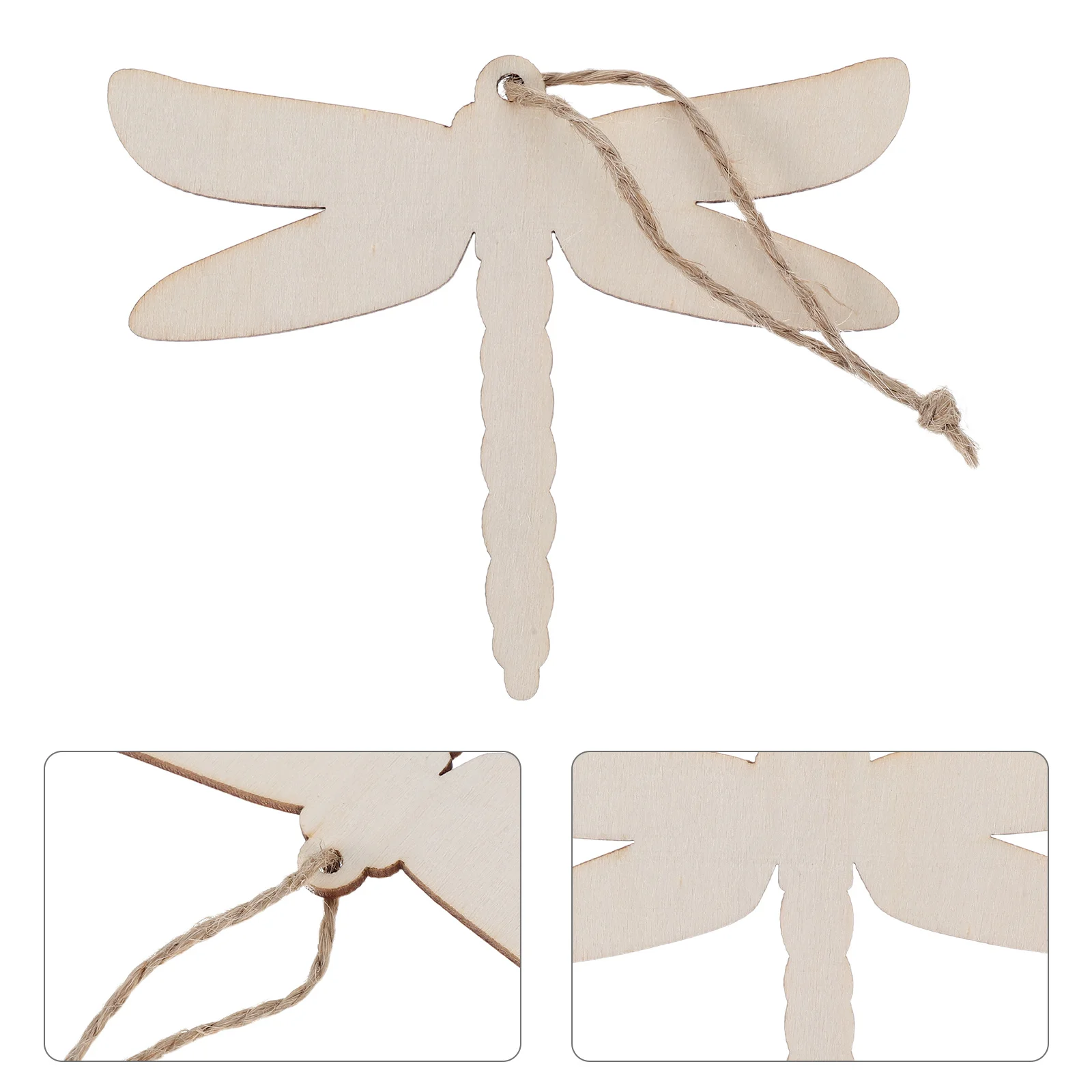 20개 빈 동물 모양 나무 잠자리 모양 DIY 페인팅 염색 공예 용품 잠자리 나무 벽 장식