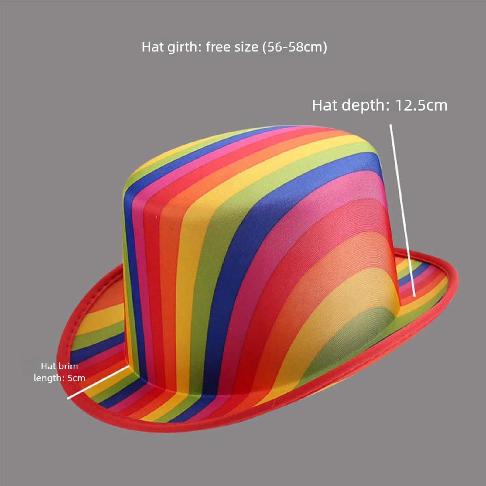 Adultos crianças mágico arco-íris chapéu alto colorido multicolorido padrão cartola para apresentações de palco e eventos de cosplay de halloween
