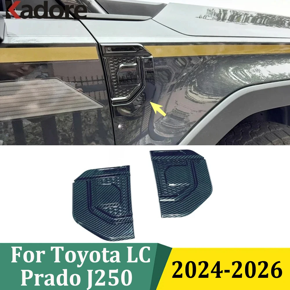 

For Toyota Land Cruiser Prado J250 2024 2025 2026 Car Styling Fender Outlet Leaf Side Mark Air Vent Cover Sticker Accessories