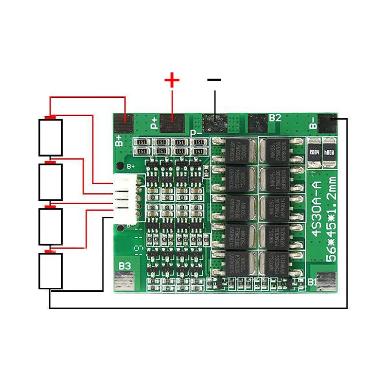 4S 30A 14.8V Li-ion Lithium 18650 Battery BMS Packs PCB Protection Board Balance Integrated Circuits